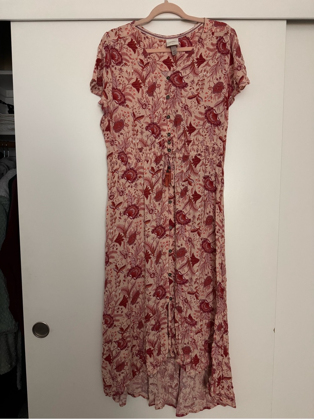 Knox Rose Pink and Red Floral Maxi Dress